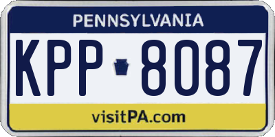 PA license plate KPP8087