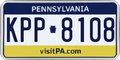 PA license plate KPP8108