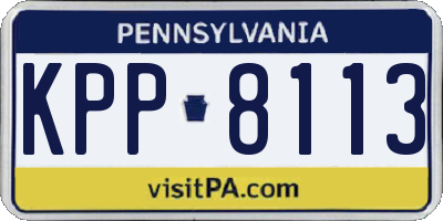 PA license plate KPP8113
