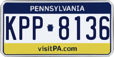 PA license plate KPP8136