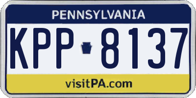 PA license plate KPP8137