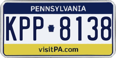 PA license plate KPP8138