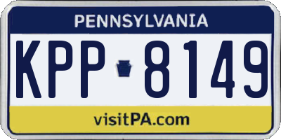 PA license plate KPP8149