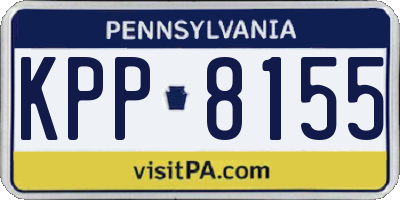 PA license plate KPP8155