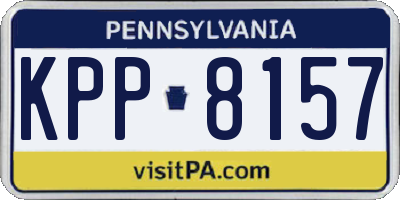 PA license plate KPP8157