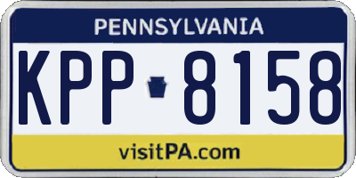 PA license plate KPP8158
