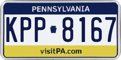 PA license plate KPP8167
