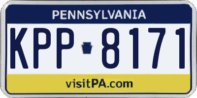 PA license plate KPP8171