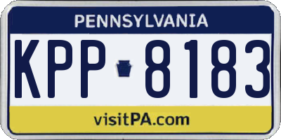 PA license plate KPP8183