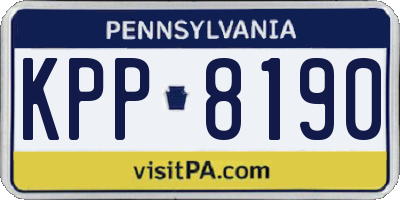 PA license plate KPP8190