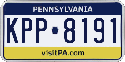 PA license plate KPP8191