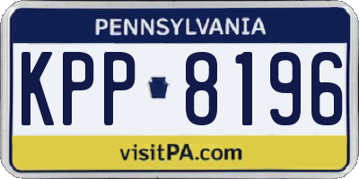 PA license plate KPP8196