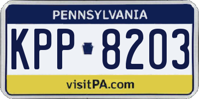 PA license plate KPP8203