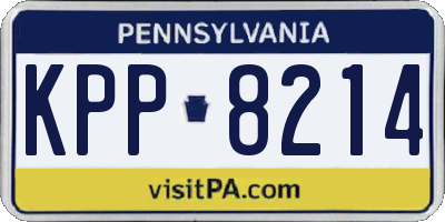 PA license plate KPP8214