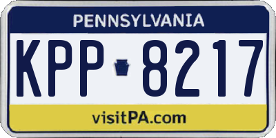 PA license plate KPP8217