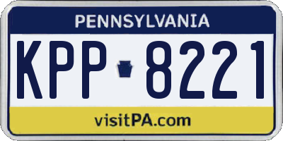 PA license plate KPP8221
