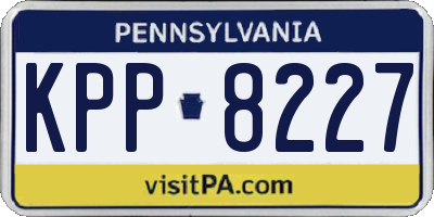 PA license plate KPP8227