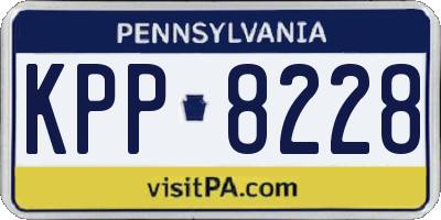 PA license plate KPP8228