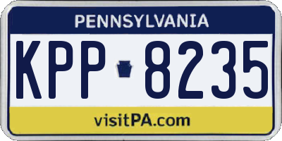 PA license plate KPP8235