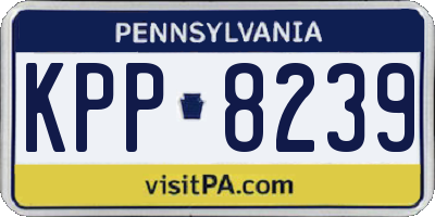 PA license plate KPP8239