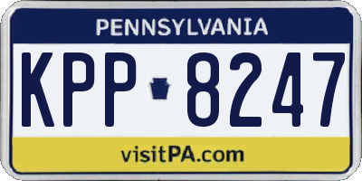 PA license plate KPP8247