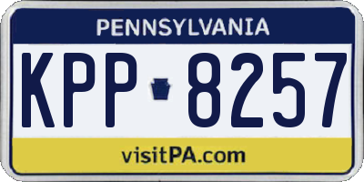 PA license plate KPP8257