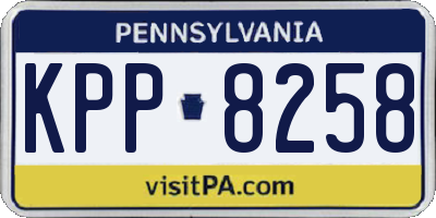 PA license plate KPP8258