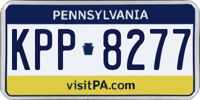 PA license plate KPP8277