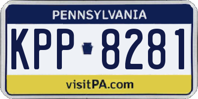 PA license plate KPP8281