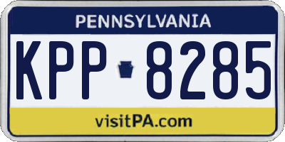 PA license plate KPP8285