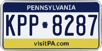 PA license plate KPP8287
