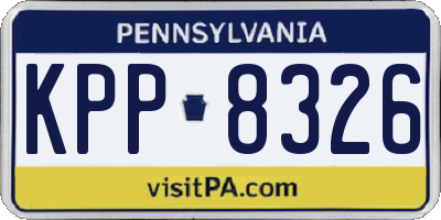 PA license plate KPP8326
