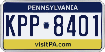 PA license plate KPP8401