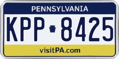 PA license plate KPP8425