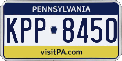 PA license plate KPP8450