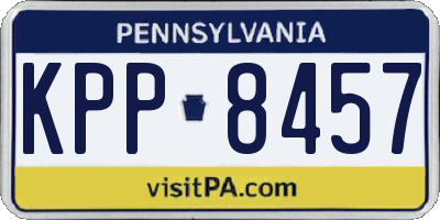 PA license plate KPP8457