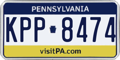 PA license plate KPP8474