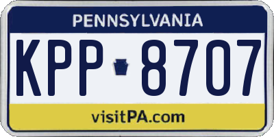 PA license plate KPP8707