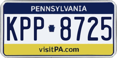 PA license plate KPP8725