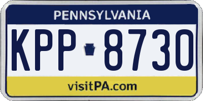 PA license plate KPP8730