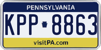 PA license plate KPP8863