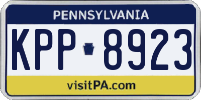 PA license plate KPP8923