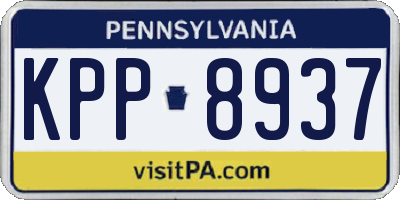 PA license plate KPP8937
