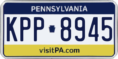 PA license plate KPP8945
