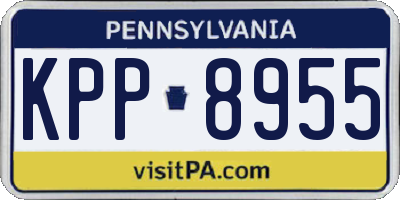 PA license plate KPP8955