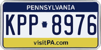 PA license plate KPP8976
