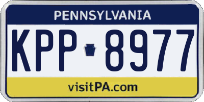 PA license plate KPP8977