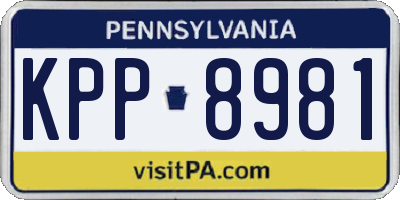 PA license plate KPP8981