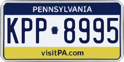 PA license plate KPP8995