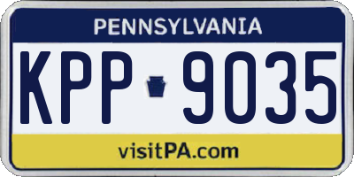 PA license plate KPP9035